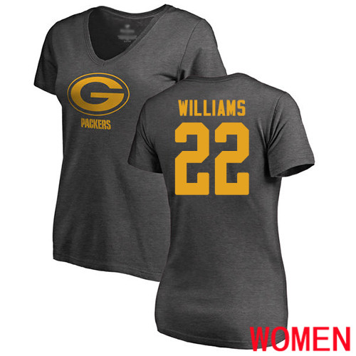Green Bay Packers Ash Women #22 Williams Dexter One Color Nike NFL T Shirt->women nfl jersey->Women Jersey